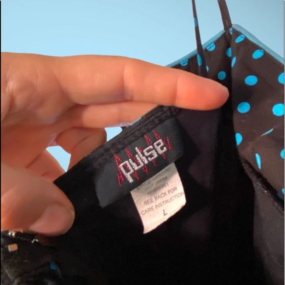 Pulse Girls/juniors Dress Black/Blue polka dot Sz L - Picture 5 of 9